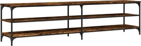 vidaXL füstös tölgy színű szerelt fa és fém TV-szekrény 200x30x50 cm
