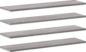 vidaXL 4 db szürke sonoma színű szerelt fa fali polc 80 x 20 x 1,5 cm