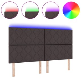 LED Fejtámla Gyémánt Blokkok Design Sötétbarna 180 cm Szövet