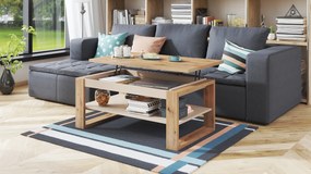 Mazzoni NUO Artisan Tölgy/Bézs (Pezsgő) - MODERN DOHÁNYZÓASZTAL MEGEMELHETŐ ASZTALLAPPAL