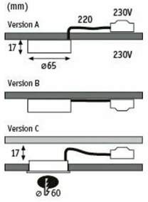 Paulmann 99990 - KÉSZLET 3xLED/3,5W Bútor világítás PUKK 230V