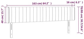 sötétzöld bársony LED-es fejtámla 163 x 16 x 78/88 cm