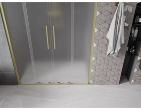Mexen Velar Duo, tolózuhanyajtó nyitáshoz 140 cm, 8 mm-es matt üveg, arany matt, 871-140-000-32-55