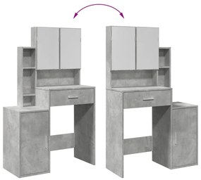 betonszürke fésülködőasztal szekrénnyel 80 x 35 x 132 cm