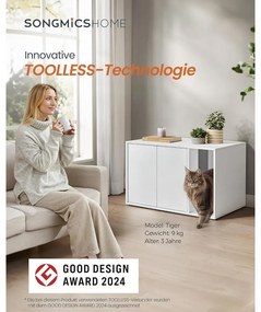 SONGMICS macskaalom-szekrény hófehér színben