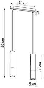 Sollux SL.0651 - BORGIO függeszték 2xGU10/40W/230V beton/fém fekete