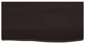sötétbarna kezelt tömör tölgyfa fali polc 60x30x(2-4) cm