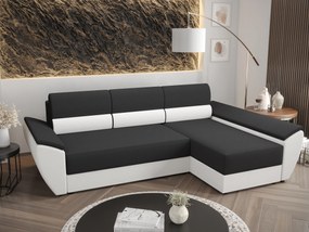 Sarok ĂŒlĆgarnitĂșra Radiant L3 (fekete + fehĂ©r) (J). 1057469