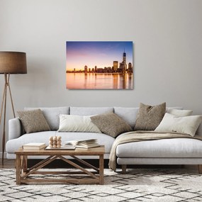 Egy város képe naplementekor (üvegen) (70x50 cm)