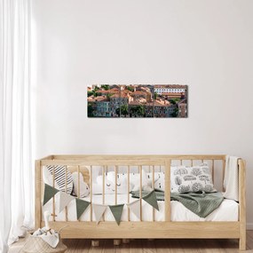Kép - Légi felvétel a városra (órával) (90x30 cm)