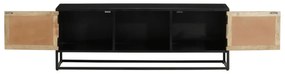 tömör mangófa és vas TV-szekrény 110 x 30 x 40 cm