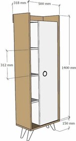 Ilgim Oak and White szekrény