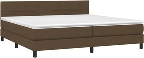 vidaXL sötétbarna szövet rugós ágy matraccal 200 x 200 cm