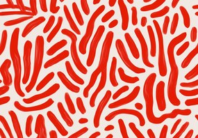 Fotótapéta - Piros vonások (147x102 cm)