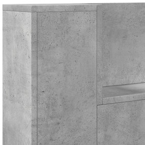 Fejtámla polcokkal Beton Szürke 120 x 16,5 x 103,5 cm Faanyag