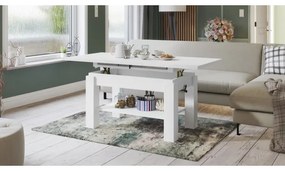 Fehér ADONIS kihúzható konferencia- és étkezőasztal polccal