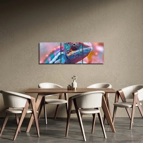 Kép - Színes kaméleon (órával) (90x30 cm)