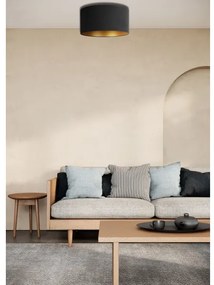 Duolla - Mennyezeti lámpa BRISTOL 1xE27/15W/230V á. 40 cm fekete/arany