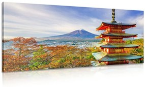 Kép kilátás Chureito Pagoda-ra és a Fuji hegyre