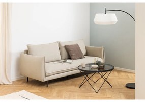 Fekete dohányzóasztal üveg asztallappal ø 80 cm Cuxton – Actona