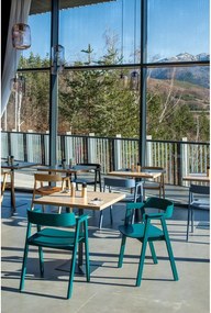 Petróleum színű tölgyfa karfás étkezőszék Flip – Gazzda