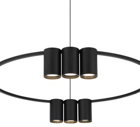 Csillár zsinóron GENESIS 10xGU10/8W/230V fekete