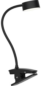 Solight WO3001-B-LED Dimmelhető flexibilis lámpa klipsszel LED/2W/5V 3000/4000/6500K fekete