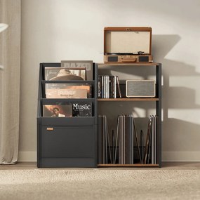 Stolek na gramofon a LP desky 81x30x69cm, mdf, old wood, AKF-E1076 OLW