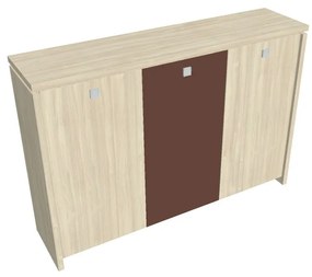 Verno közepes gardrób 188 x 46 x 130 cm, kombinált ajtó, akác / barna