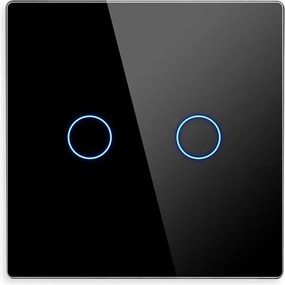 Kicsi Üvegpanel Érintőfény Modulokhoz Dupla 2G 47mm Fekete