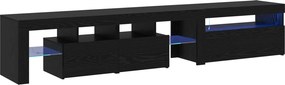 vidaXL TV szekrény 2 pcs Fekete tölgy 215 x 36,5 x 40 cm Faanyag