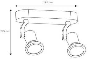 Lucide 11903/10/30 - LED spotlámpa JASTER-LED 2xGU10/5W/230V fekete