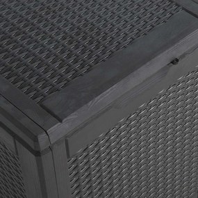 Fekete Pp Rattan Kerti Tároló Doboz 90 L