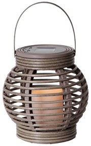 Rustic barna napelemes LED lámpás, magasság 16 cm - Star Trading