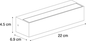 Modern fali lámpa fekete, IP65 LED-del - Steph