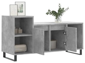 betonszürke szerelt fa TV-szekrény 100 x 35 x 55 cm