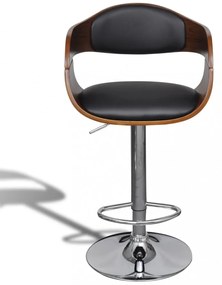 3052716 Bar Stools 2 pcs Black Bent Wood and Faux Leather (2x241053)