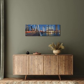 Kép - Alkonyat Rotterdamban, Hollandia (órával) (90x30 cm)
