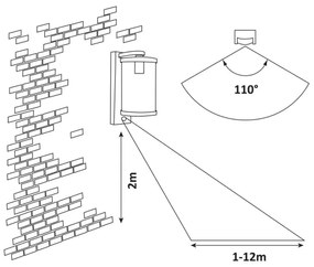 Rabalux - Kültéri fali lámpa érzékelővel 1xE27/60W/230V IP44