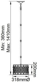 Feiss FE-LUCIA-P-C - Csillár rúdon LUCIA 1xE27/60W/230V