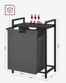 REX mosókosár fekete/szürke