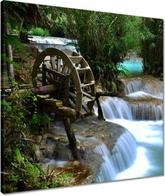 Vászonkép 50x50 Fából készült malom a folyón