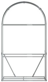 antracitszürke horganyzott acél rönktartó 120 x 45 x 210 cm