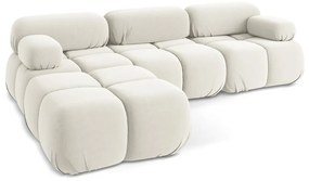 Fehér bársony moduláris sarokkanapé Lokua – Makamii