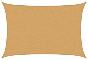 homokszínű négyszögletű HDPE napvitorla 160 g/m² 2,5x4 m