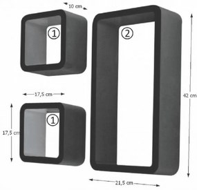 Polc Trinity (fekete) (3 db.). 772007