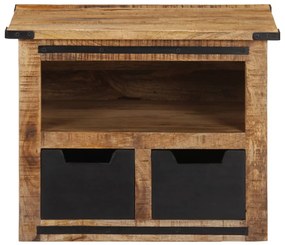 tömör mangófa dohányzóasztal fiókokkal 50 x 50 x 40 cm