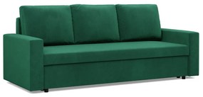 Zeus kanapéágy, bársony, bonell töltet, egyenes kartámasz, zöld