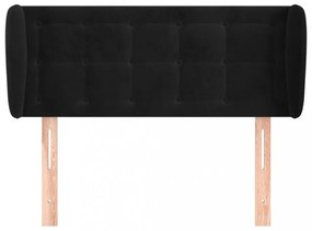 fekete bársony fejtámla szárnyakkal 83x23x78/88 cm
