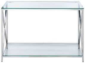 Ezüst üveg konzolasztal 40 x 120 cm AUDET Beliani